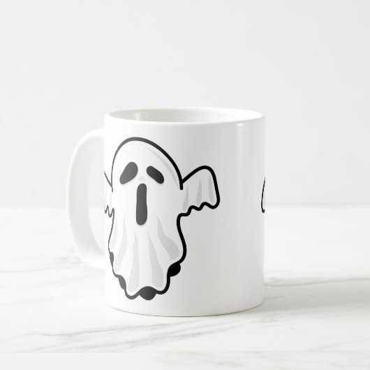 Schattig Halloween Geest Mok Ontwerp (Voorkant links)