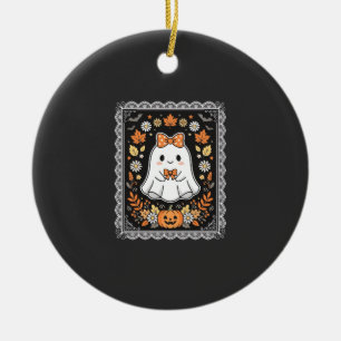 Schattig Halloween Geest Pompoen Bloem T-Shirt Ont Keramisch Ornament