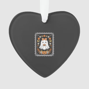 Schattig Halloween Geest Pompoen Bloem T-Shirt Ont Ornament