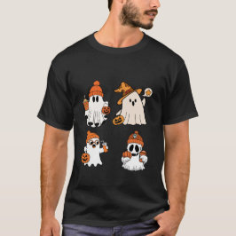 Schattig Halloween Geest Pompoen Design T-shirt