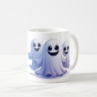 Schattig Halloween Geest Trio Met Vriendelijke Gli Koffiemok