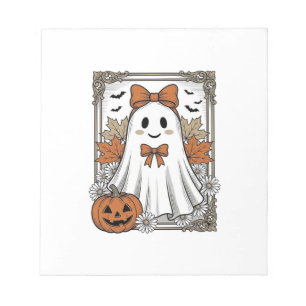 Schattig Halloween Geest Vintage Gravure Shirt Ont Notitieblok
