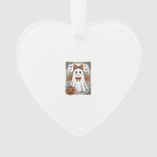 Schattig Halloween Geest Vintage Gravure Shirt Ont Ornament