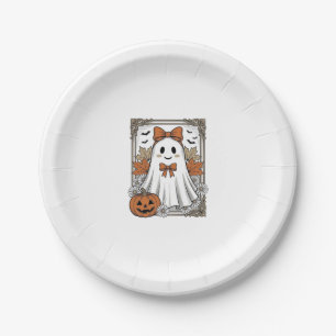 Schattig Halloween Geest Vintage Gravure Shirt Ont Papieren Bordje