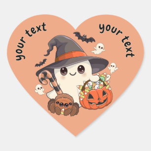 Schattig Halloween Geestje Kawaii Stijl Hart Sticker