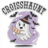 Schattig Halloween Geestkruisje dat Spoken Sticker (Voorkant)