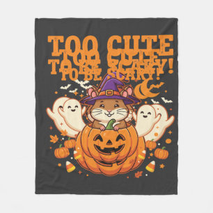 Schattig Halloween Hamster Pompoen Spook Ontwerp_1 Fleece Deken