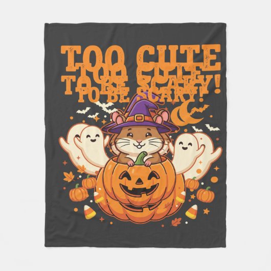 Schattig Halloween Hamster Pompoen Spook Ontwerp_1 Fleece Deken (Voorkant)