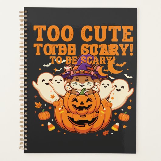 Schattig Halloween Hamster Pompoen Spook Ontwerp_1 Planner (Voorkant)