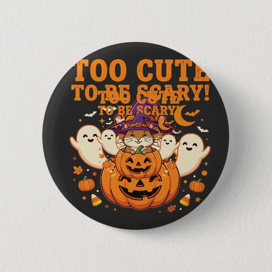Schattig Halloween Hamster Pompoen Spook Ontwerp_1 Ronde Button 5,7 Cm (Voorkant)