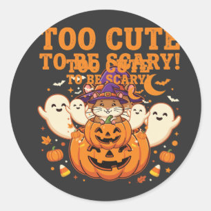 Schattig Halloween Hamster Pompoen Spook Ontwerp_1 Ronde Sticker