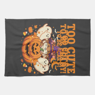 Schattig Halloween Hamster Pompoen Spook Ontwerp_1 Theedoek