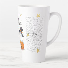 Schattig Halloween-heks & spook-mok ontwerp Latte Mok