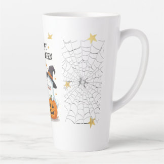 Schattig Halloween-heks & spook-mok ontwerp Latte Mok