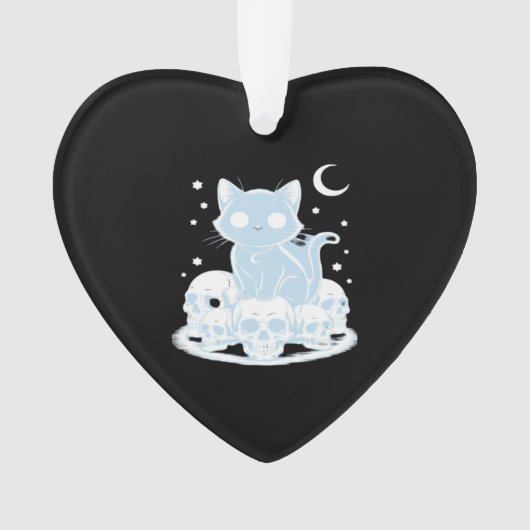 Schattig Halloween Kitten Kat Gotische Esthetiek E Ornament (voorkant)