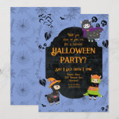 Schattig Halloween Lama 2 Feestje Kaart (Voorkant / Achterkant)