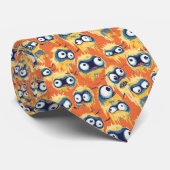 Schattig Halloween-monster geel oranje Stropdas (Opgerold)