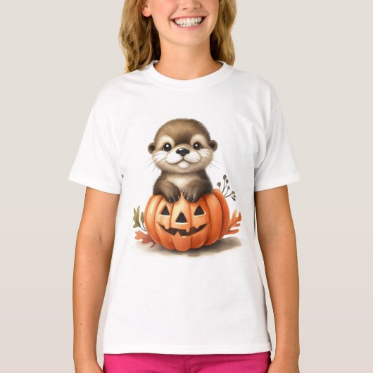 Schattig Halloween Otter T-shirt (Voorkant)