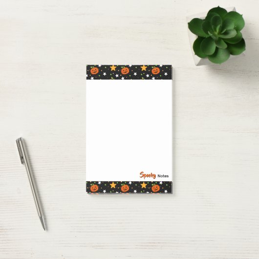 Schattig Halloween Pompoen Patroon Post-it® Notes (Kantoor)