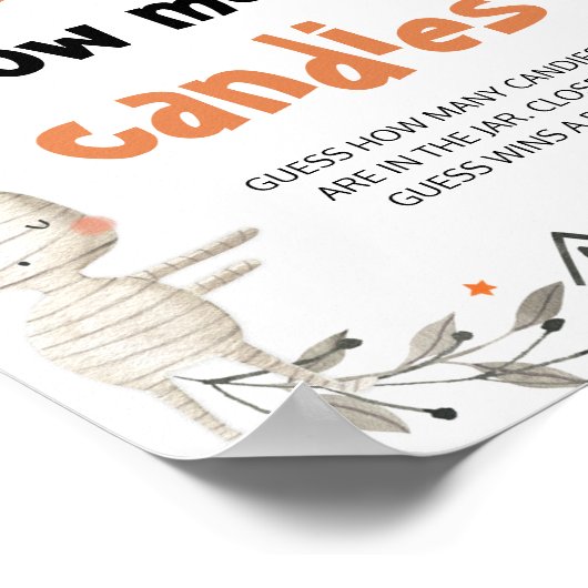 Schattig Halloween pompoen raden hoeveel Snoepjes  Poster (Hoek)
