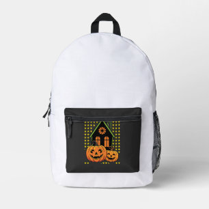 Schattig Halloween Pompoen Spoken Huis Ster Bedrukte Rugzak