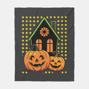 Schattig Halloween Pompoen Spoken Huis Ster Fleece Deken