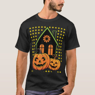 Schattig Halloween Pompoen Spoken Huis Ster T-shirt