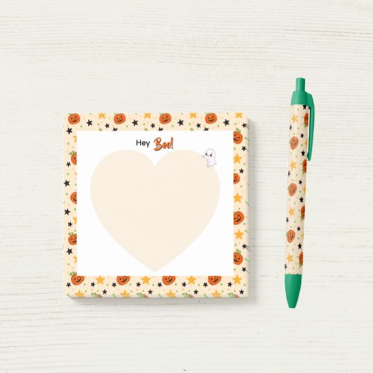 Schattig Halloween pompoenpatroon Beige Post-it® Notes