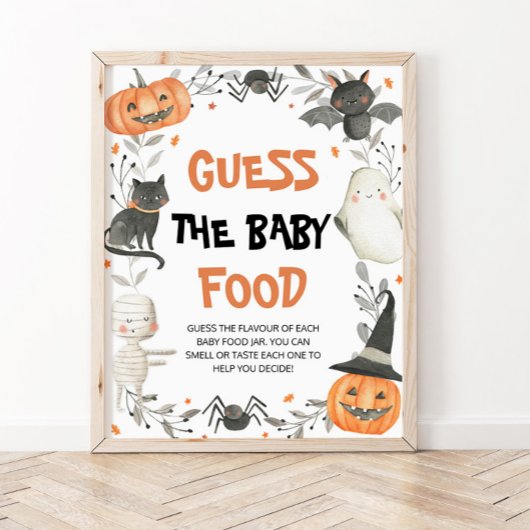 Schattig Halloween Raad Het Baby Food Baby shower Poster