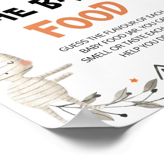 Schattig Halloween Raad Het Baby Food Baby shower Poster (Hoek)