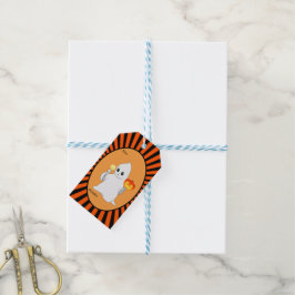 Schattig Halloween spook en pompoen Cadeaulabel