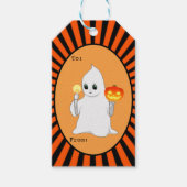 Schattig Halloween spook en pompoen Cadeaulabel (Voorkant)