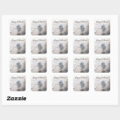 Schattig Halloween spook loopt op een strand Vierkante Sticker (Vel)