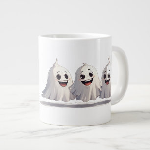 Schattig Halloween-spook met vriendelijke glimlach Grote Koffiekop