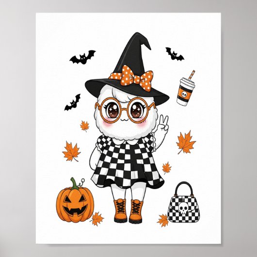 Schattig Halloween spook Poster (Voorkant)