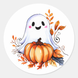 Schattig Halloween-spook Ronde Sticker