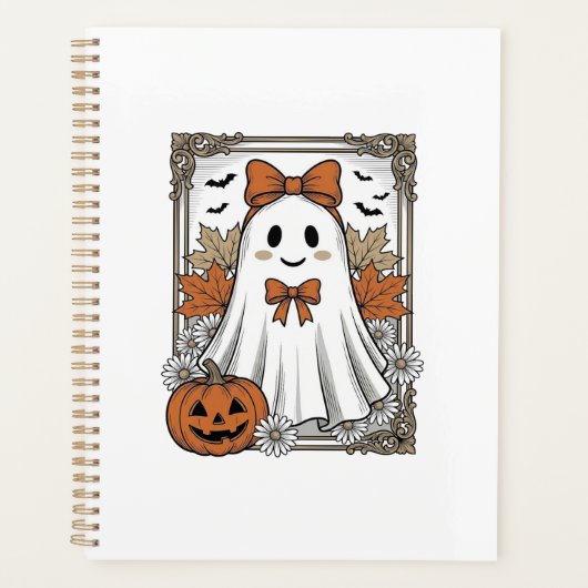 Schattig Halloween spook vintage gravure shirt ont Planner (Voorkant)
