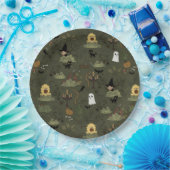 Schattig Halloween spookbos patroon Papieren Bordje (Feest)