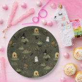 Schattig Halloween spookbos patroon Papieren Bordje (Feest)