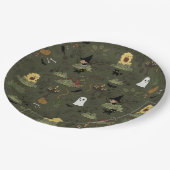 Schattig Halloween spookbos patroon Papieren Bordje (Gekanteld)