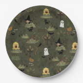 Schattig Halloween spookbos patroon Papieren Bordje (Voorkant)