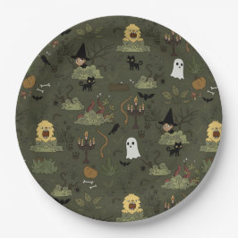 Schattig Halloween spookbos patroon Papieren Bordje