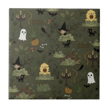 Schattig Halloween spookbos patroon