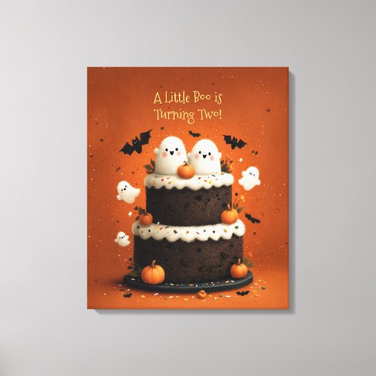 Schattig Halloween spookje een klein Boe Canvas Afdruk (Voorkant)
