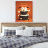 Schattig Halloween spookje een klein Boe Canvas Afdruk (Insitu (Slaapkamer))