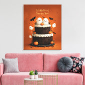 Schattig Halloween spookje een klein Boe Canvas Afdruk (Insitu (Woonkamer))