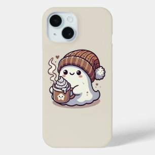 Schattig Halloween-spookje in herfstmuts en warme iPhone 15 Case