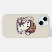 Schattig Halloween-spookje in herfstmuts en warme Case-Mate iPhone Case (Achterkant (horizontaal))