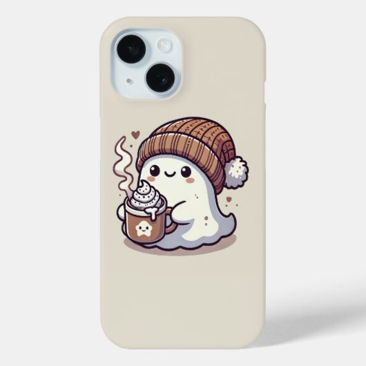 Schattig Halloween-spookje in herfstmutss en warme Case-Mate iPhone Case (Achterkant)
