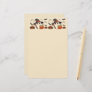 Schattig Halloween-spookje in Kawaii-stijl Briefpapier